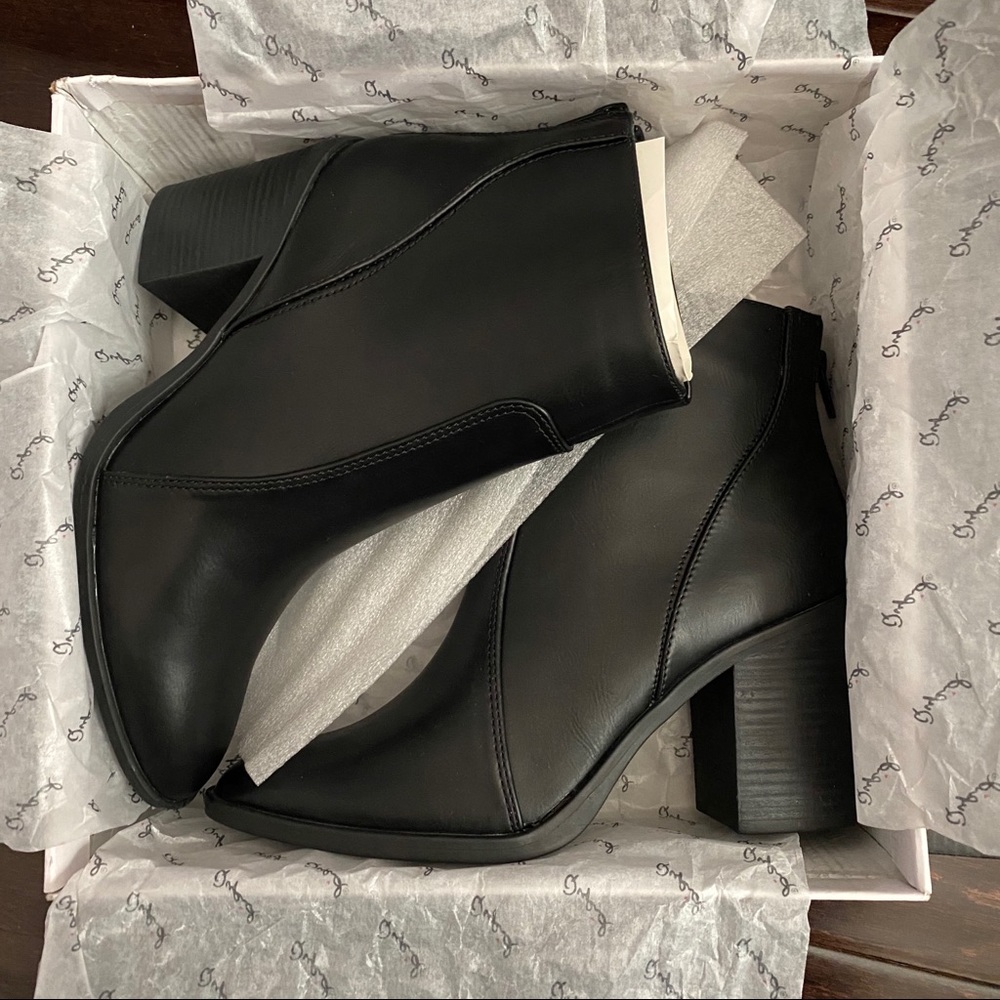 Black Leather Booties - Picture 4 of 6